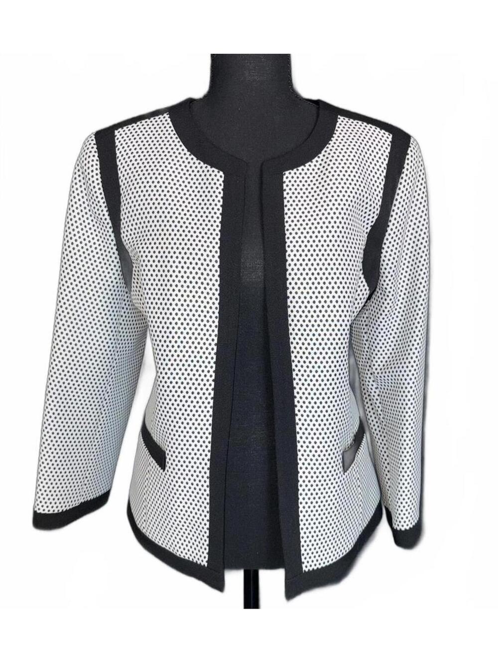 Woman's Vintage -Kasper- Polka Dot Blazer-3/4 Sleeves, Size 12